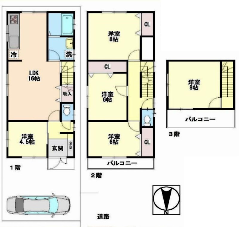 摂津市一津屋1丁目　中古一戸建  間取り図