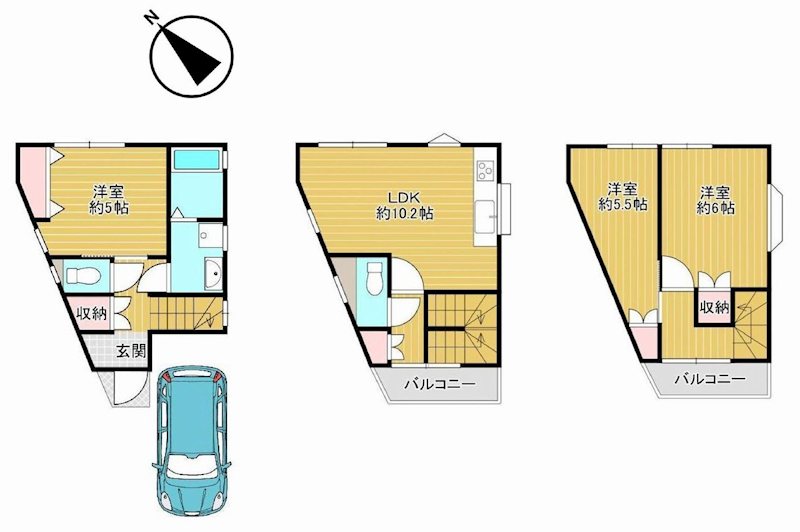 茨木市庄1丁目　中古一戸建 間取り図