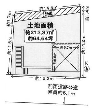 高槻市日吉台六番町　売土地1号地 間取り図