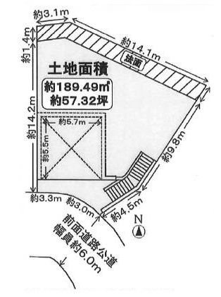 高槻市日吉台六番町　売土地2号地 間取り図