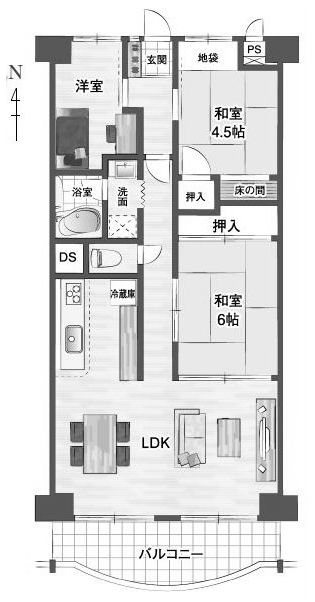 さんくれーる高槻D棟  間取り図
