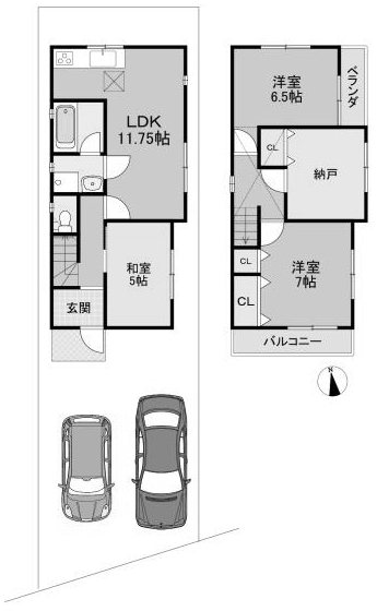 島本町山崎1丁目 中古一戸建 間取り図