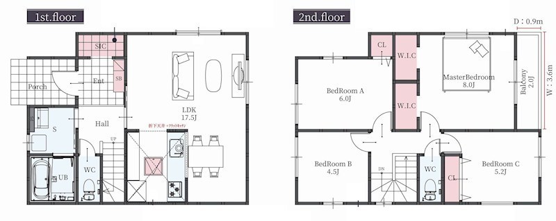 摂津市鳥飼下2丁目　新築一戸建　1号棟 間取り図