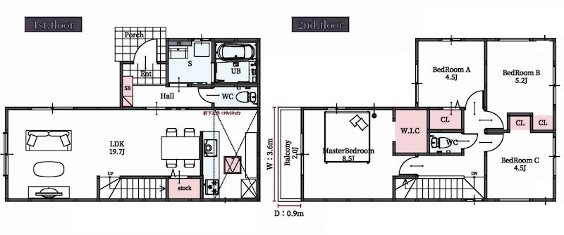 摂津市鳥飼下2丁目　新築一戸建　2号棟 間取り図