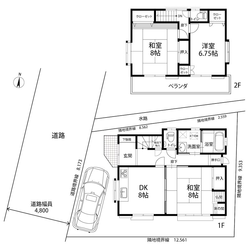 茨木市西福井1丁目　中古一戸建 間取り図