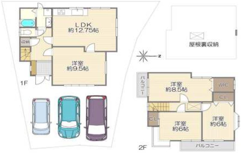 妙見坂2丁目一戸建（再生住宅） 間取り図