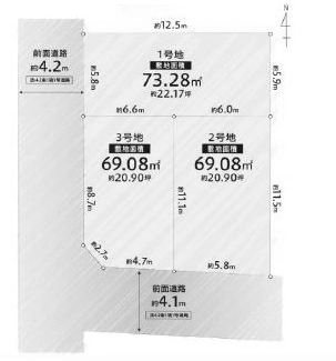 高槻市宮田町2丁目　売土地　3号地 間取り図