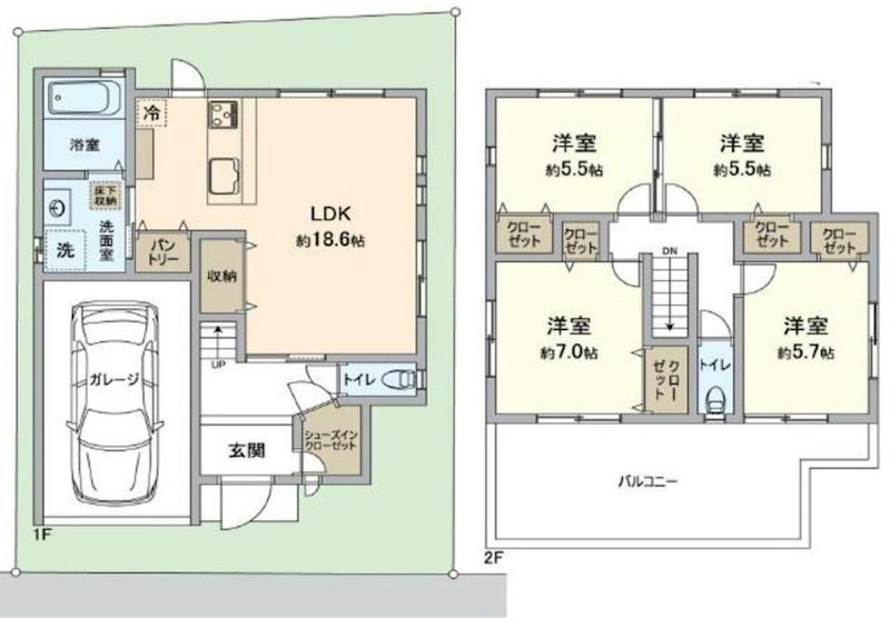 出口5丁目築浅一戸建 間取り図