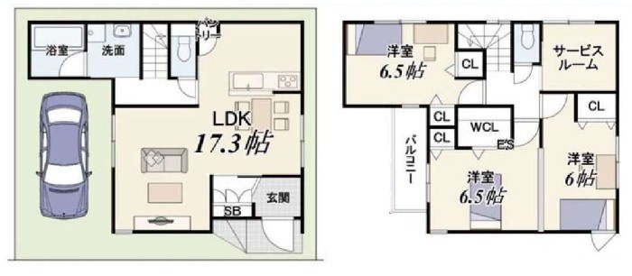 高槻市明野町 新築一戸建 間取り図