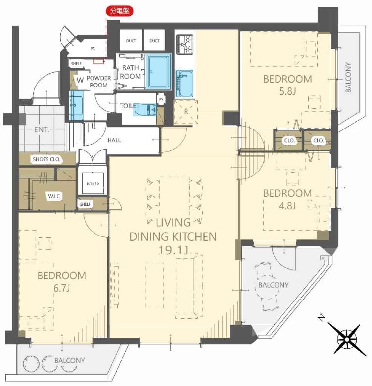 藤阪ハイツB壱号棟 間取り図