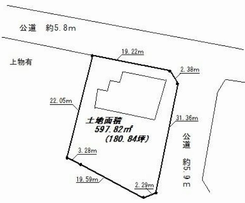 茨木市北春日丘1丁目　　売土地  間取り図