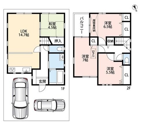 長尾元町3丁目一戸建（再生住宅） 間取り図