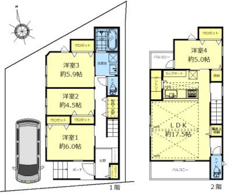 妙見坂3丁目限定1邸新築分譲住宅 間取り図