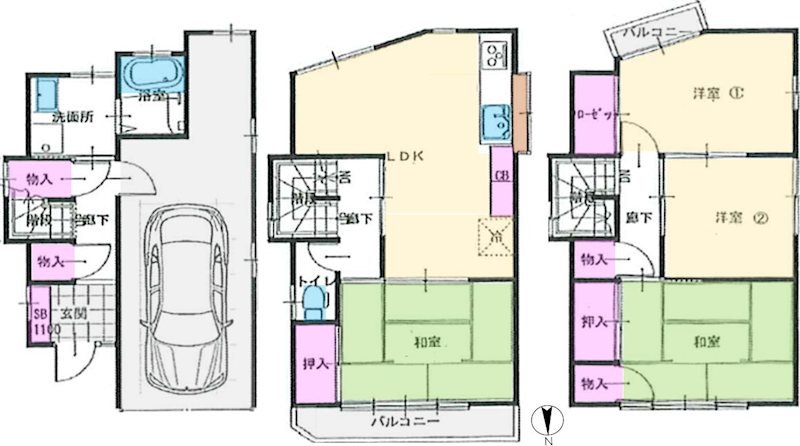 幾野4丁目一戸建（再生住宅） 間取り図
