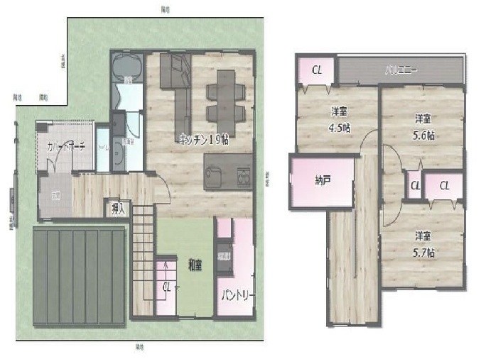 高槻市大冠町3丁目　中古一戸建 間取り図