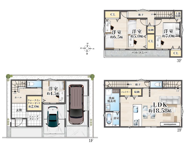高槻市芝生町2丁目　SUMIKA新築一戸建  間取り図