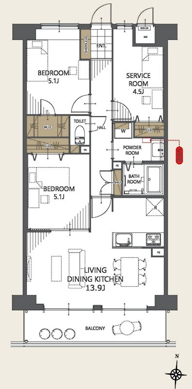 セントラルステージ千里青葉丘 間取り図