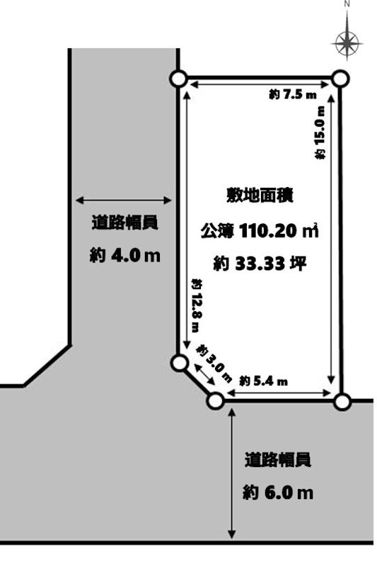 茨木市三島丘2丁目　売り土地 間取り図