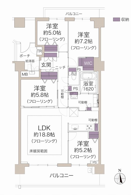 ジオ彩都みなみ坂3番館  303号室 間取り図
