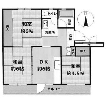 富田第二住宅71号棟  間取り図