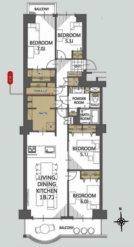 メゾン千里丘K棟  間取り図