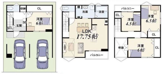 高槻市春日町 新築一戸建 間取り図