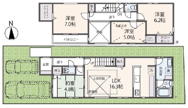 高槻市柳川町2丁目　A号棟　新築一戸建 間取り図