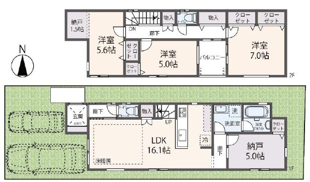 高槻市柳川町2丁目　B号棟　新築一戸建 間取り図
