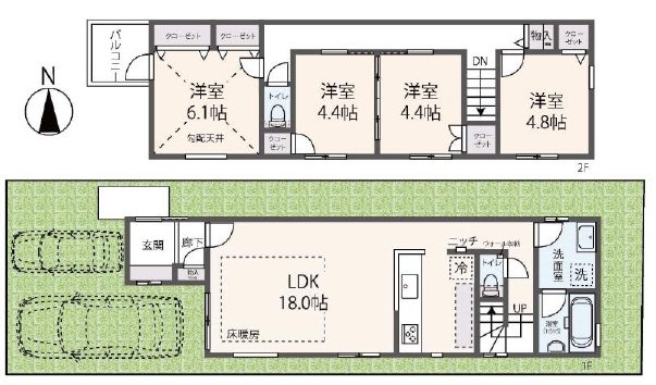 高槻市柳川町2丁目　C号棟　新築一戸建 間取り図