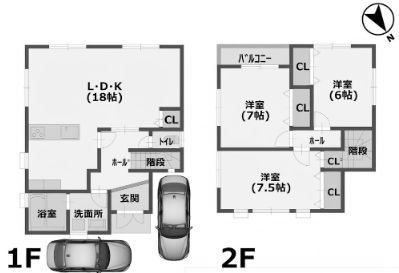 高槻市東城山町　中古一戸建 間取り図