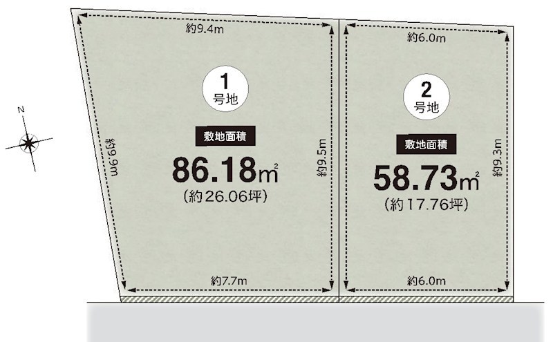 高槻市北大樋町1号地 売土地 間取り図