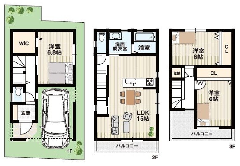 高槻市西冠1丁目　新築一戸建 間取り図