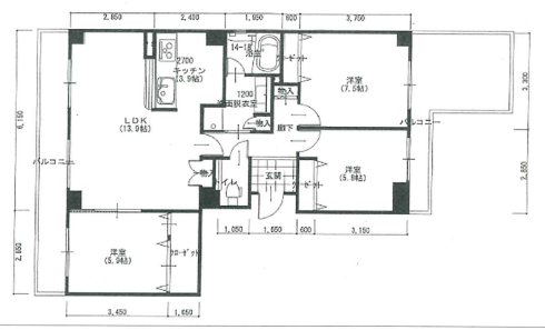 コモンシティ星田ヴェルデヒルズ壱番館 間取り図