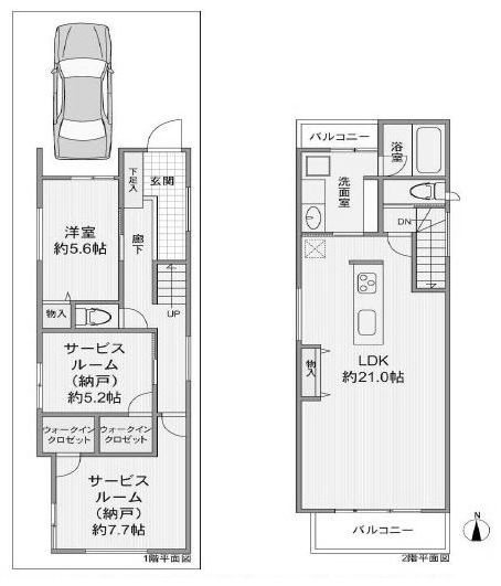 高槻市名神町　新築一戸建 間取り図