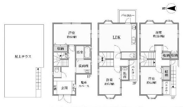高槻市川添2丁目　中古一戸建 間取り図