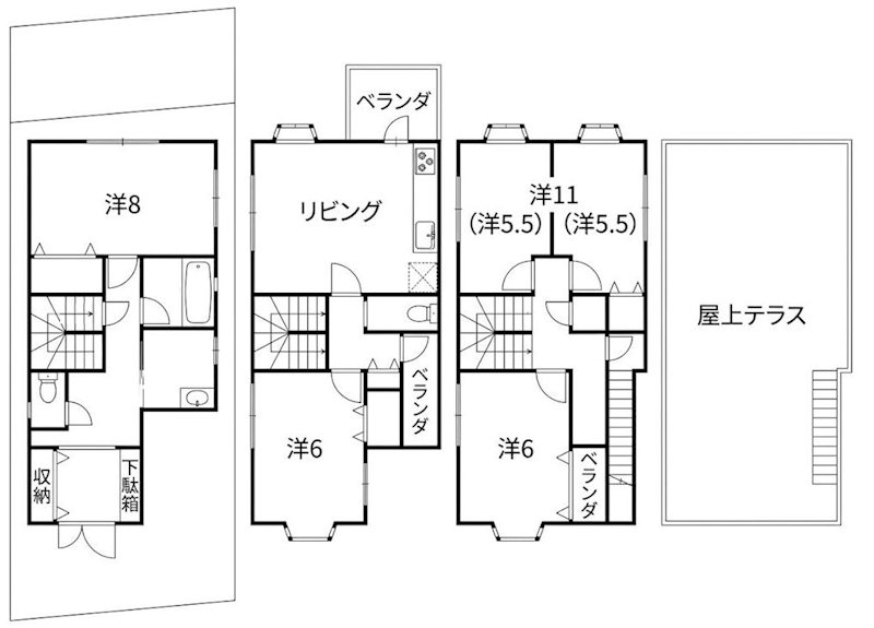 高槻市川添2丁目　中古一戸建 間取り図