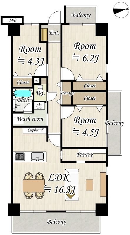 フロレスタ・ミオ山田池公園 間取り図