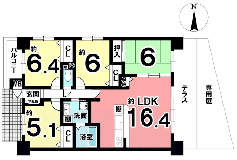 ダイアパレス枚方山田池公園 間取り図