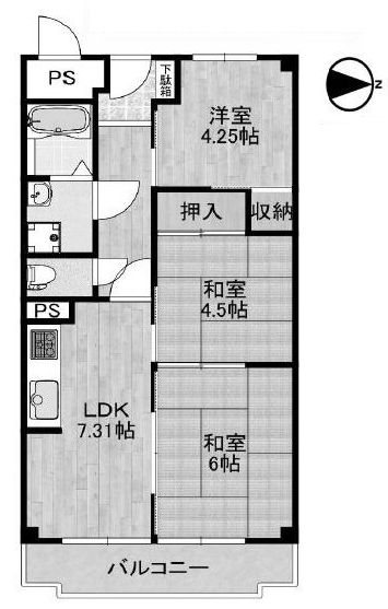 シャルマンコーポ摂津富田  間取り図