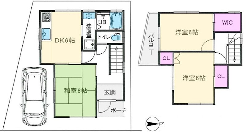 茄子作1丁目一戸建（再生住宅） 間取り図