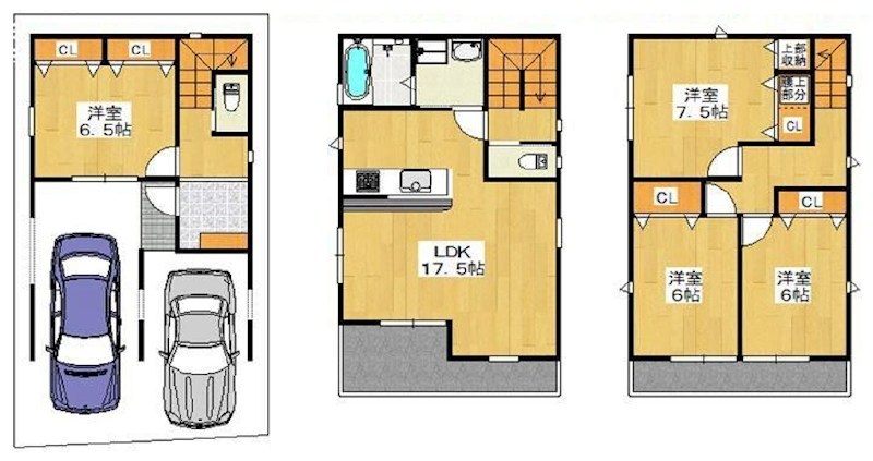 高槻市西冠3丁目　新築一戸建 間取り図