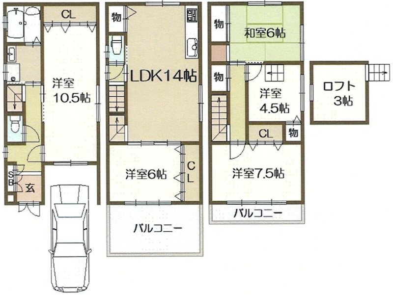 三矢町一戸建（再生住宅） 間取り図