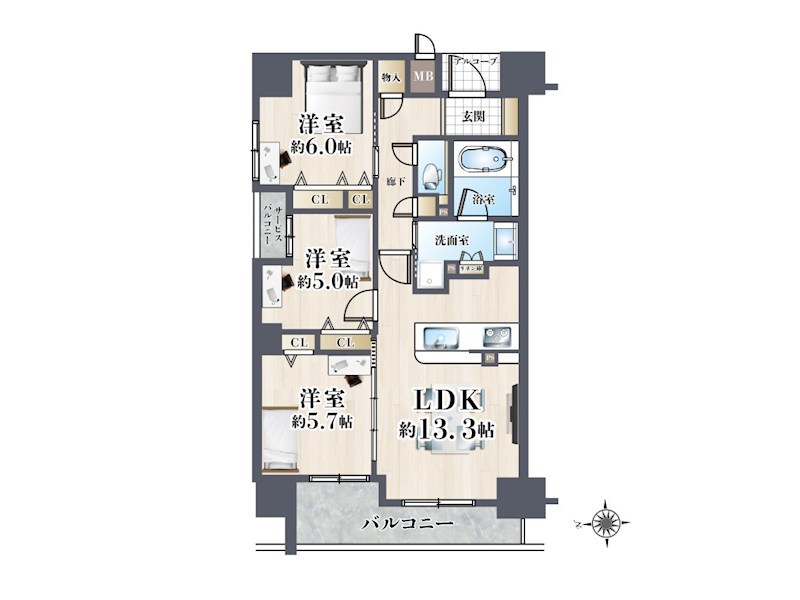 エスリード城東中央 間取り図