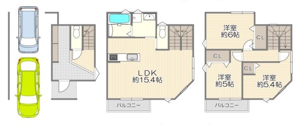 枚方市小倉東町限定1邸新規分譲住宅 間取り図