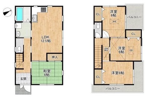 宮之阪4丁目一戸建（再生住宅） 間取り図