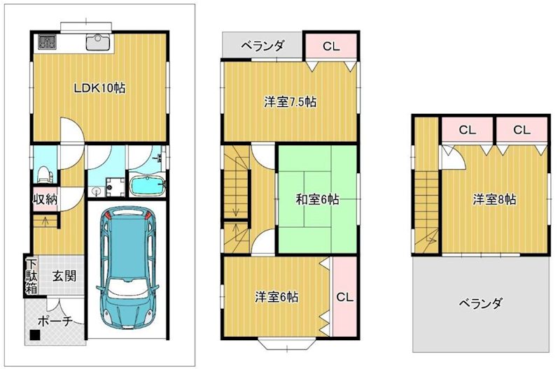 楠葉並木1丁目一戸建 (再生住宅) 間取り図