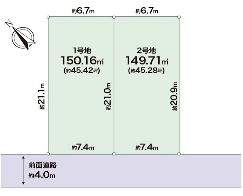 吹田市千里丘中 売土地 2号地   間取り図