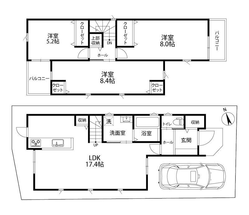 茨木市西安威1丁目　中古一戸建 間取り図