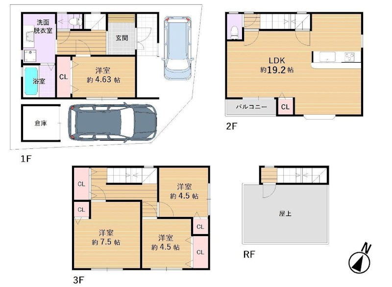 摂津市鳥飼西４丁目　中古一戸建 間取り図