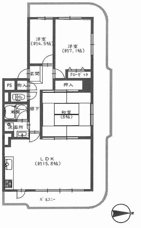 ネオコーポ茨木    間取り図